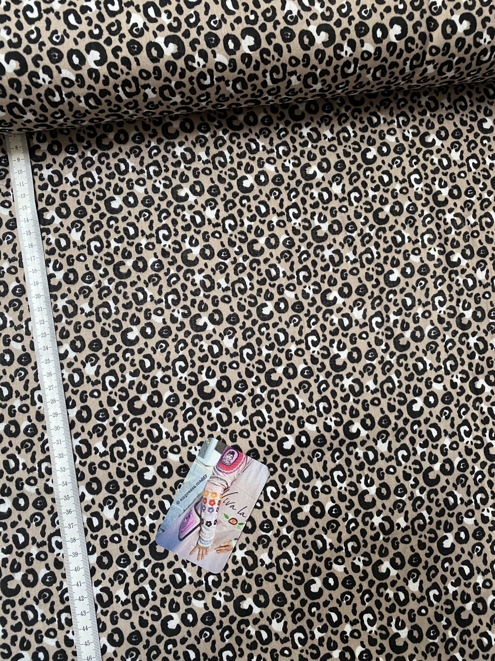 Musselin Baumwolle Panther - Sand - Reststück ca. 100 cm