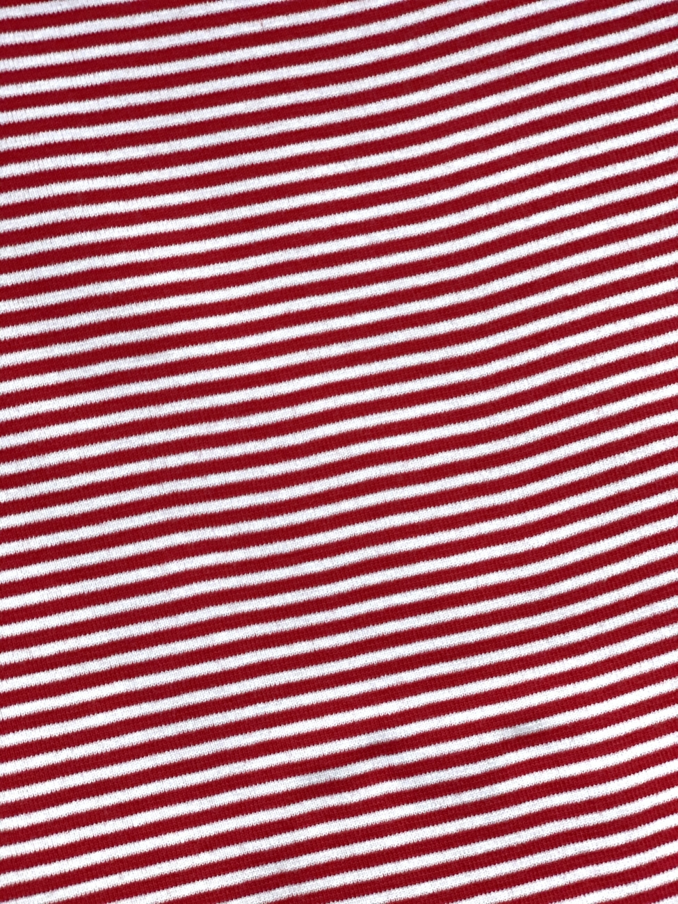 Bündchen Schlauchware - Swafing - Streifen 3 mm - Rot/Weiß