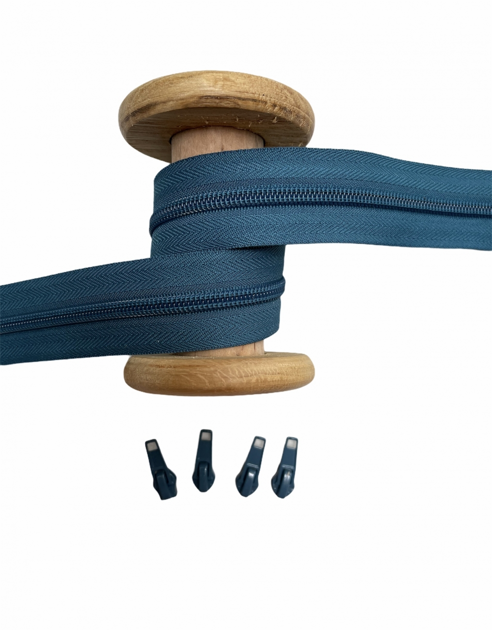Endlosreißverschluss - Band 5 mm -  + 4 Zipper - Petrol