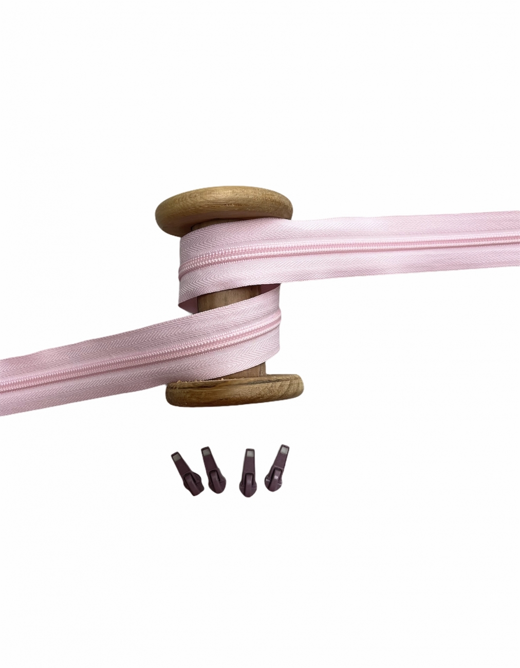 Endlosreißverschluss - Band 5 mm -  + 4 Zipper (Erikaviolett) - Rosa