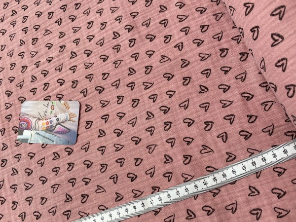 DOUBLE GAUZE - Herzen - Altrosa