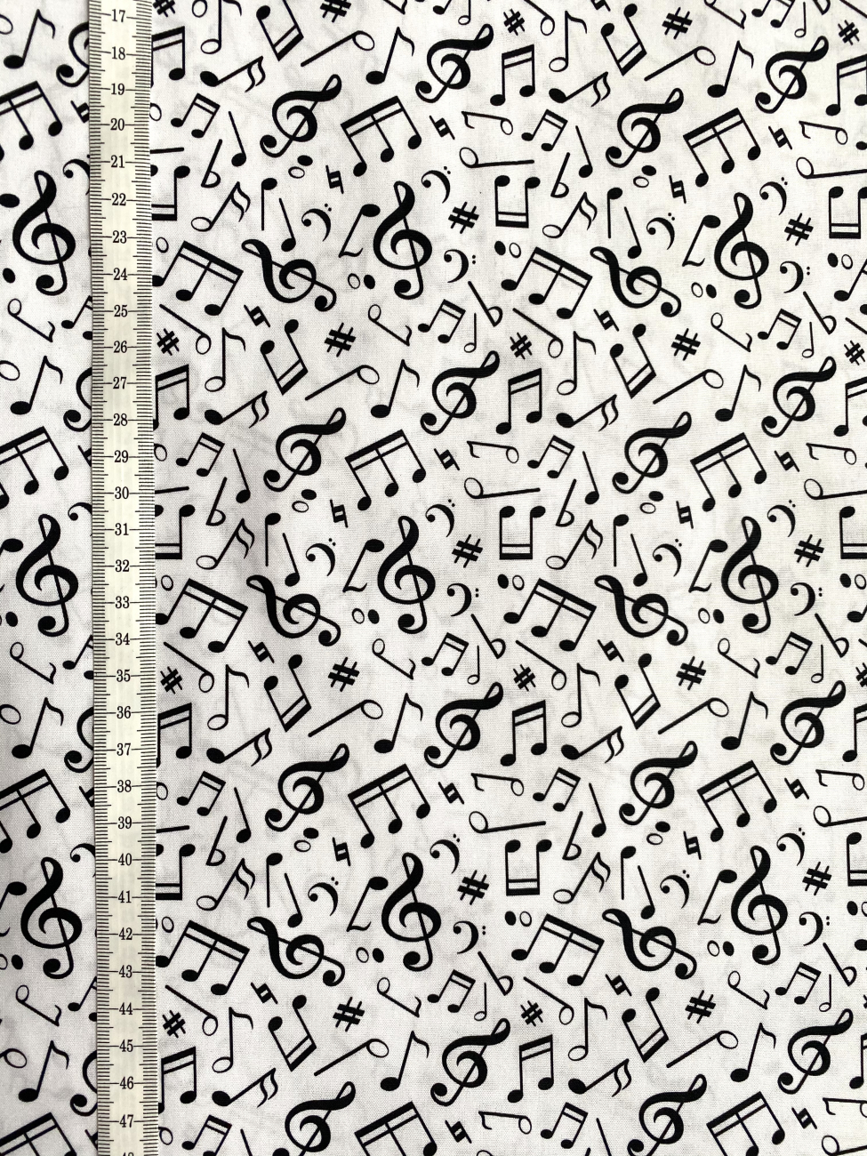 Baumwolle - Musiknoten - Schwarz/Weiß