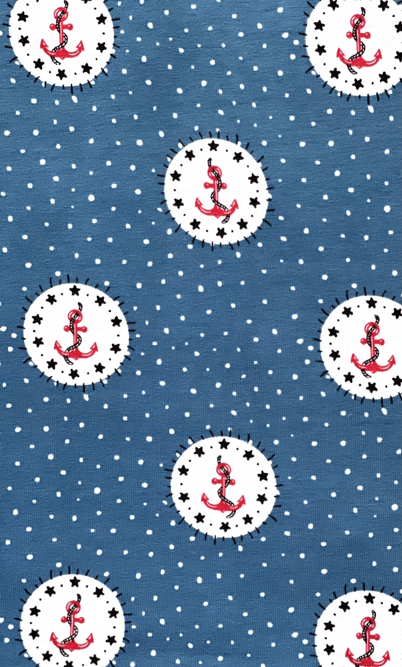 Jersey Anker Punkte - Blau