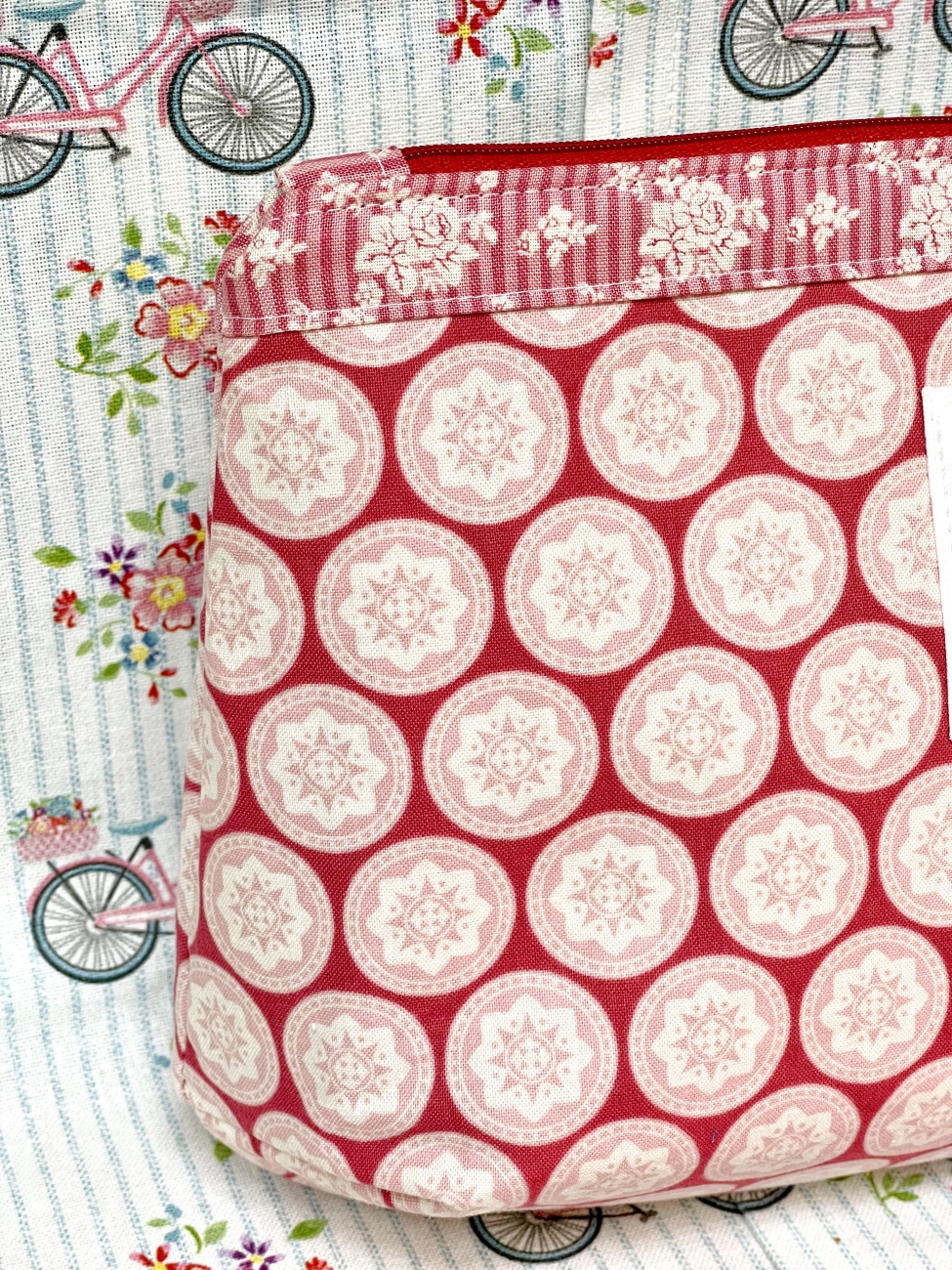 Täschchen - Fahrrad - Tilda Old Rose Dots