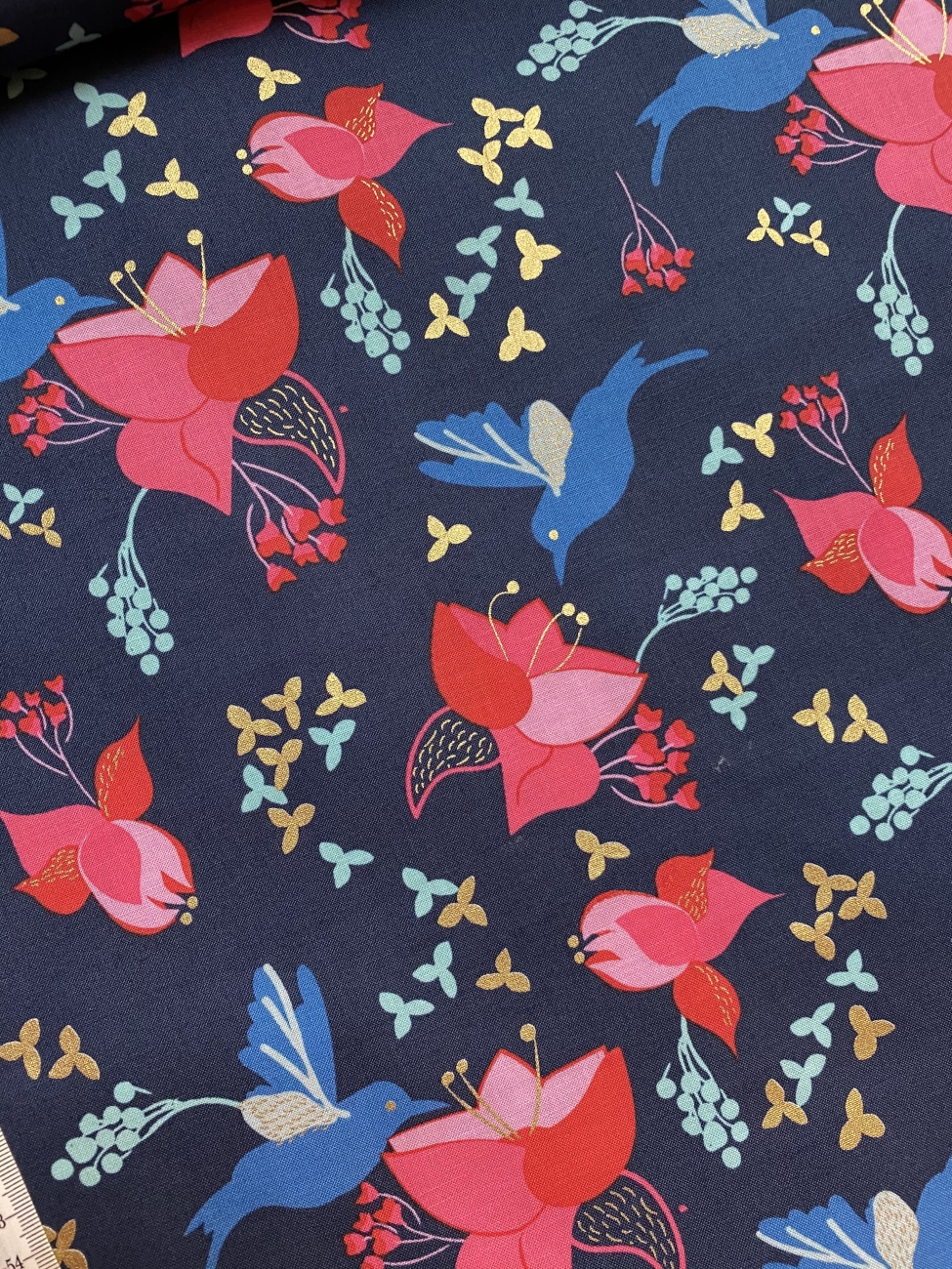 Patchwork Baumwolle - Sweet Honey Kisses - Navy