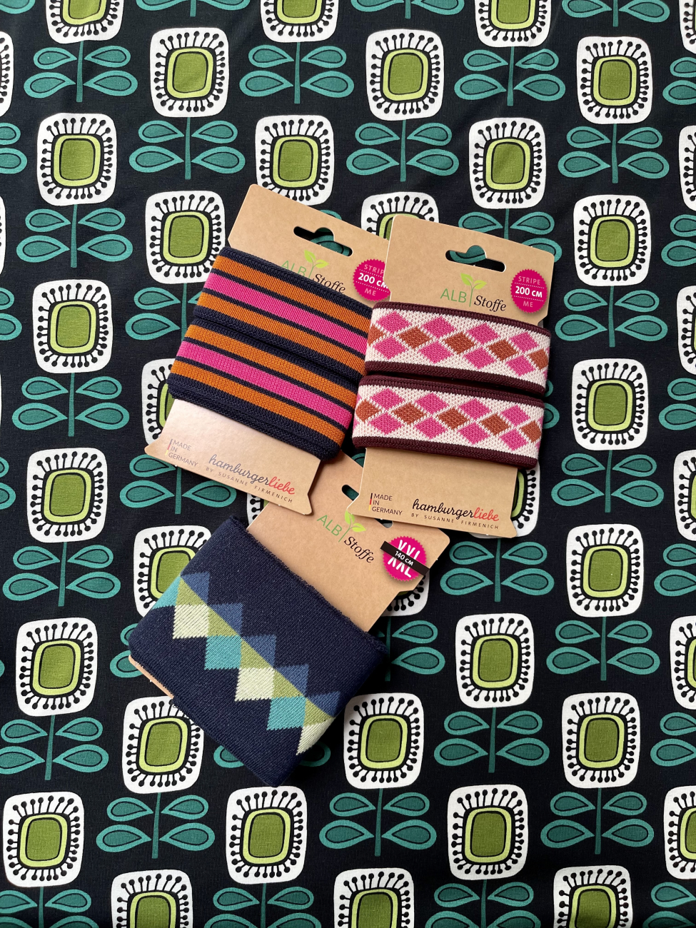 Albstoffe - Hamburger Liebe - Jersey - Sweet Home - Annas House - Schwarz