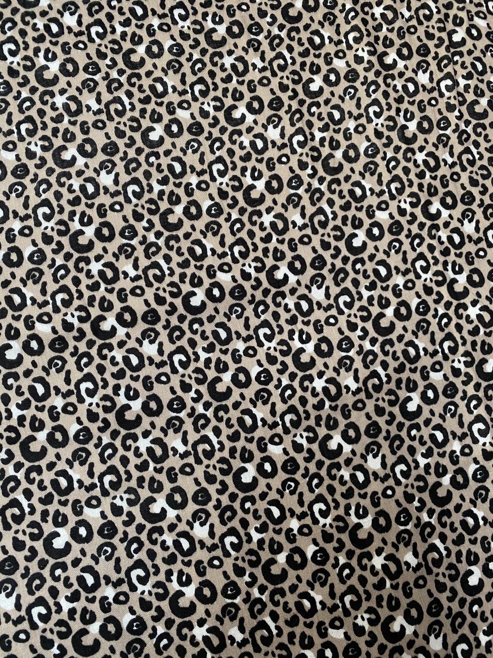 Musselin Baumwolle Panther - Sand - Reststück ca. 100 cm