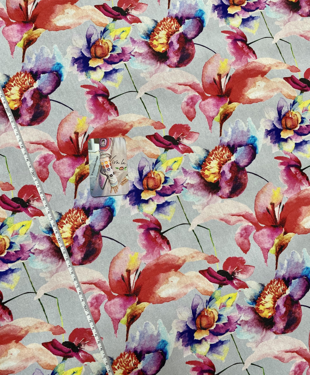 Canvas Flowers - Grau