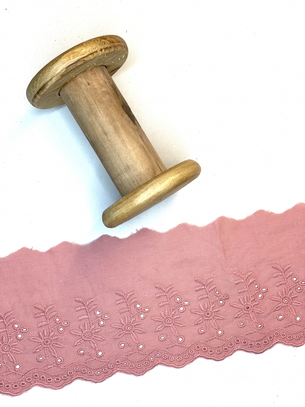 Broderie Spitze Band - 9 cm - Large Flower - Altrosa