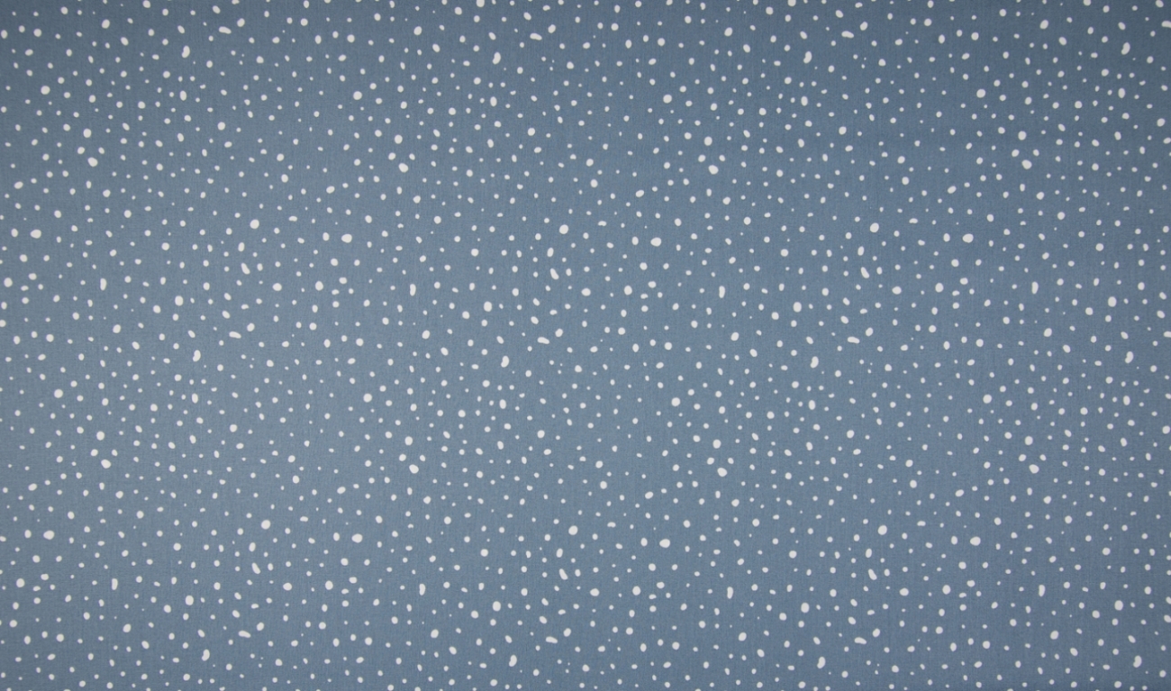 Organic Baumwolle Popeline - Love Dots - Dusty-Blau