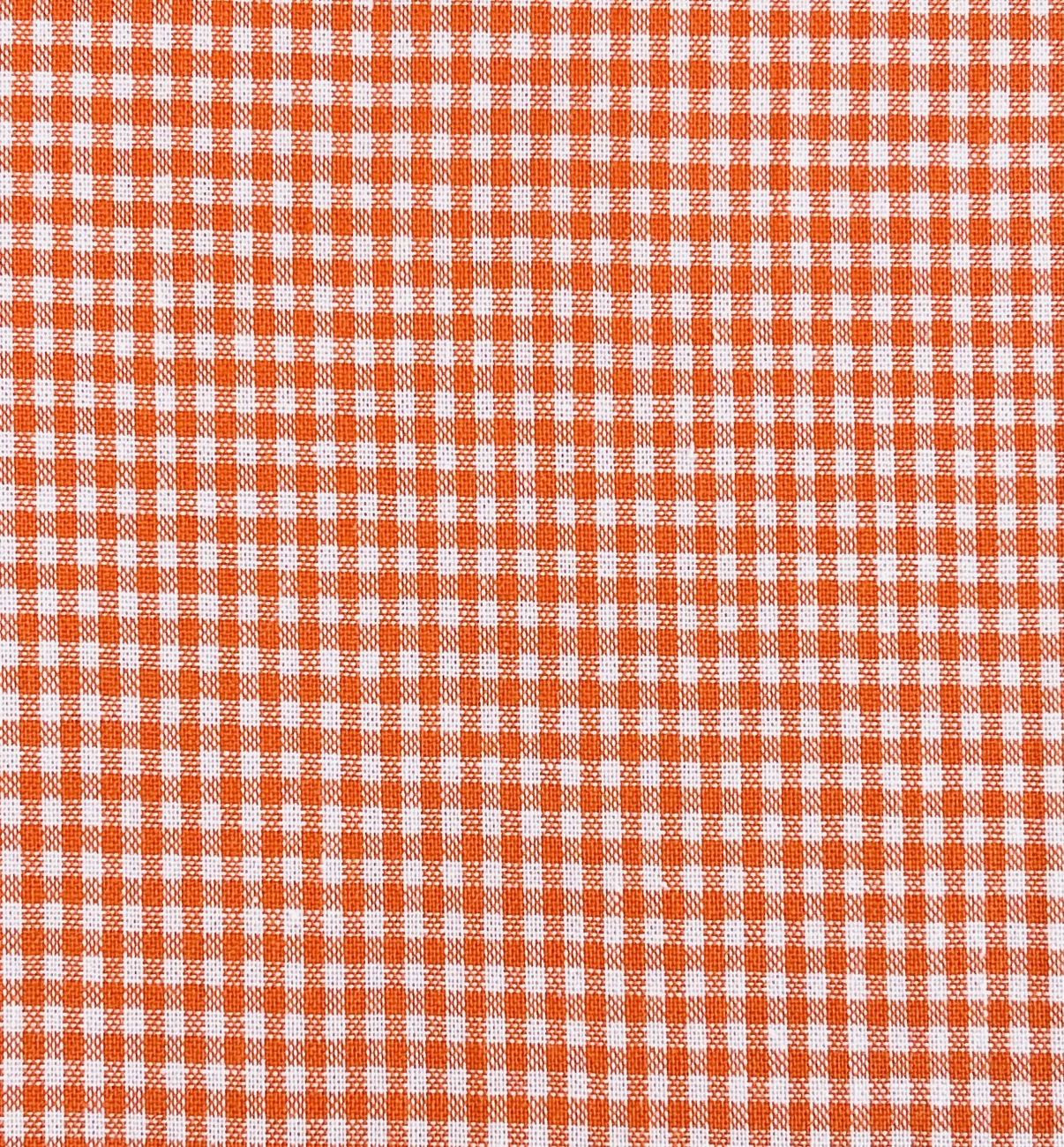 Baumwolle Webware - Vichy Karo - 2 mm - Weiß/Orange