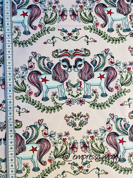 Stoffonkel Jersey Ponies - Rosa - Design by Janeas World - Reststück ca. 100 cm