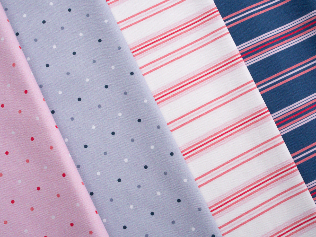 Baumwolle - Streifen - Rosa/Creme