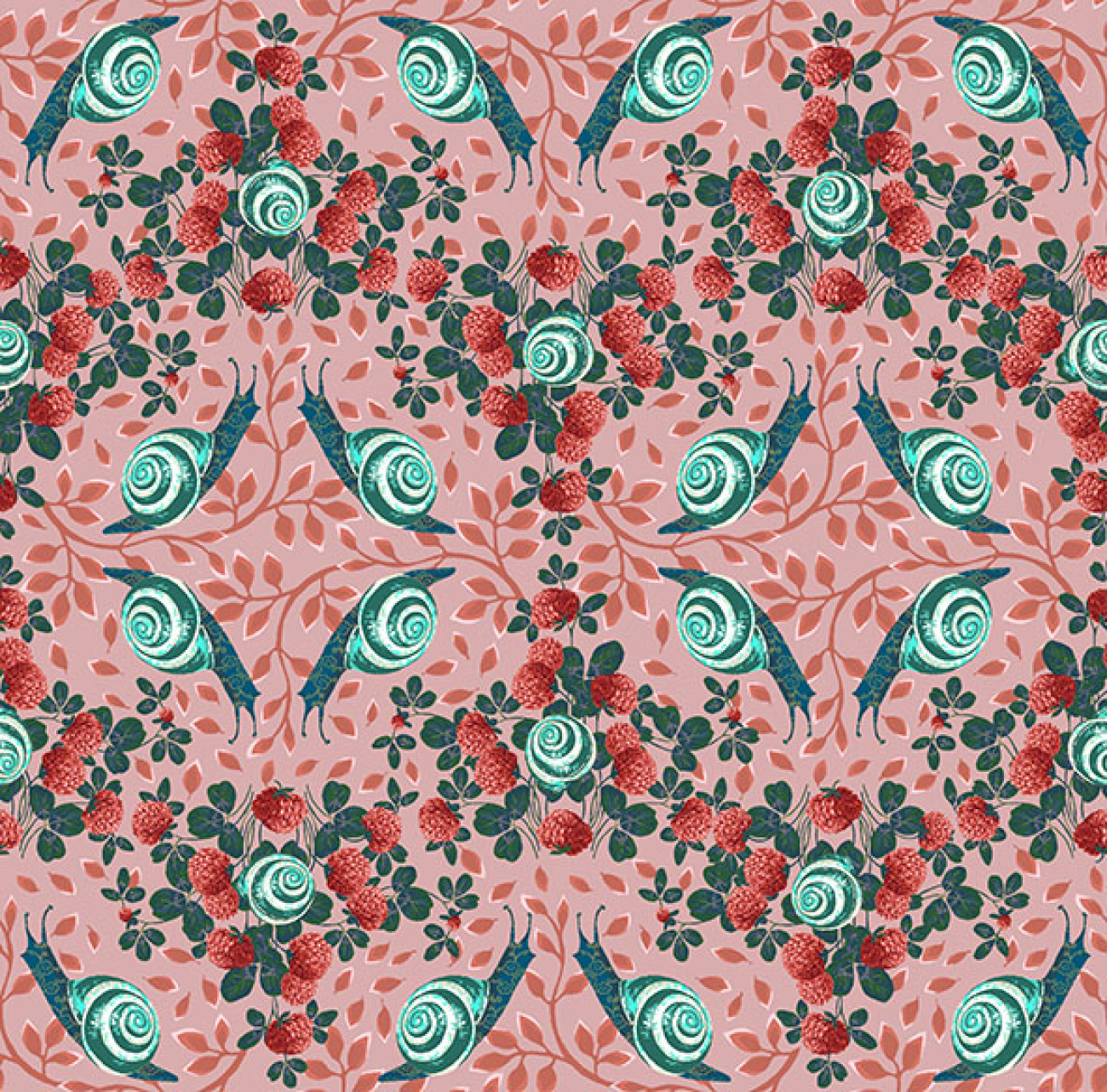 Baumwolle Patchwork - Odile Bailloeul - Land Art 2  - Rosa Rosen