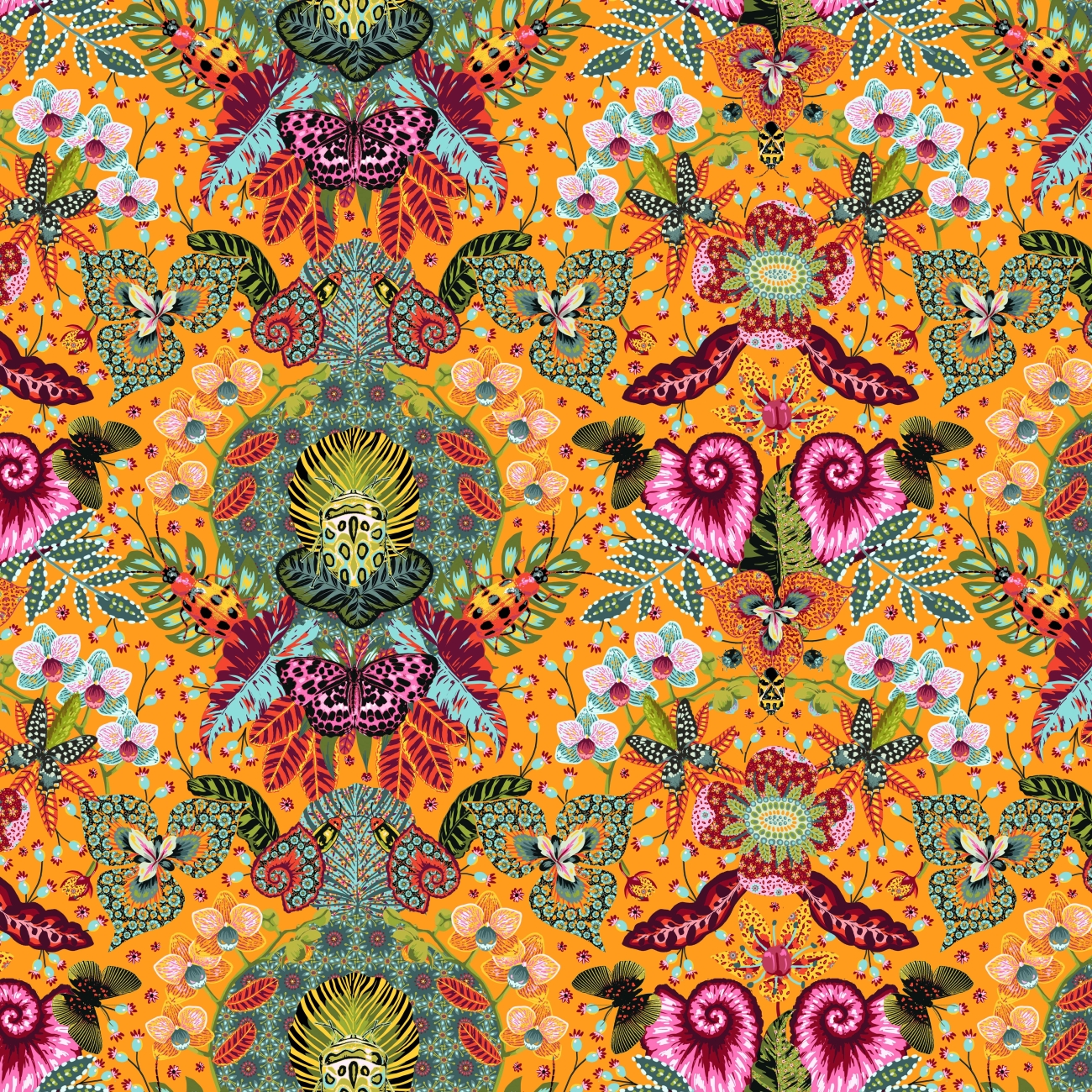 Baumwolle Patchwork - Odile Bailloeul - Tropicalism - Insectopia Yellow