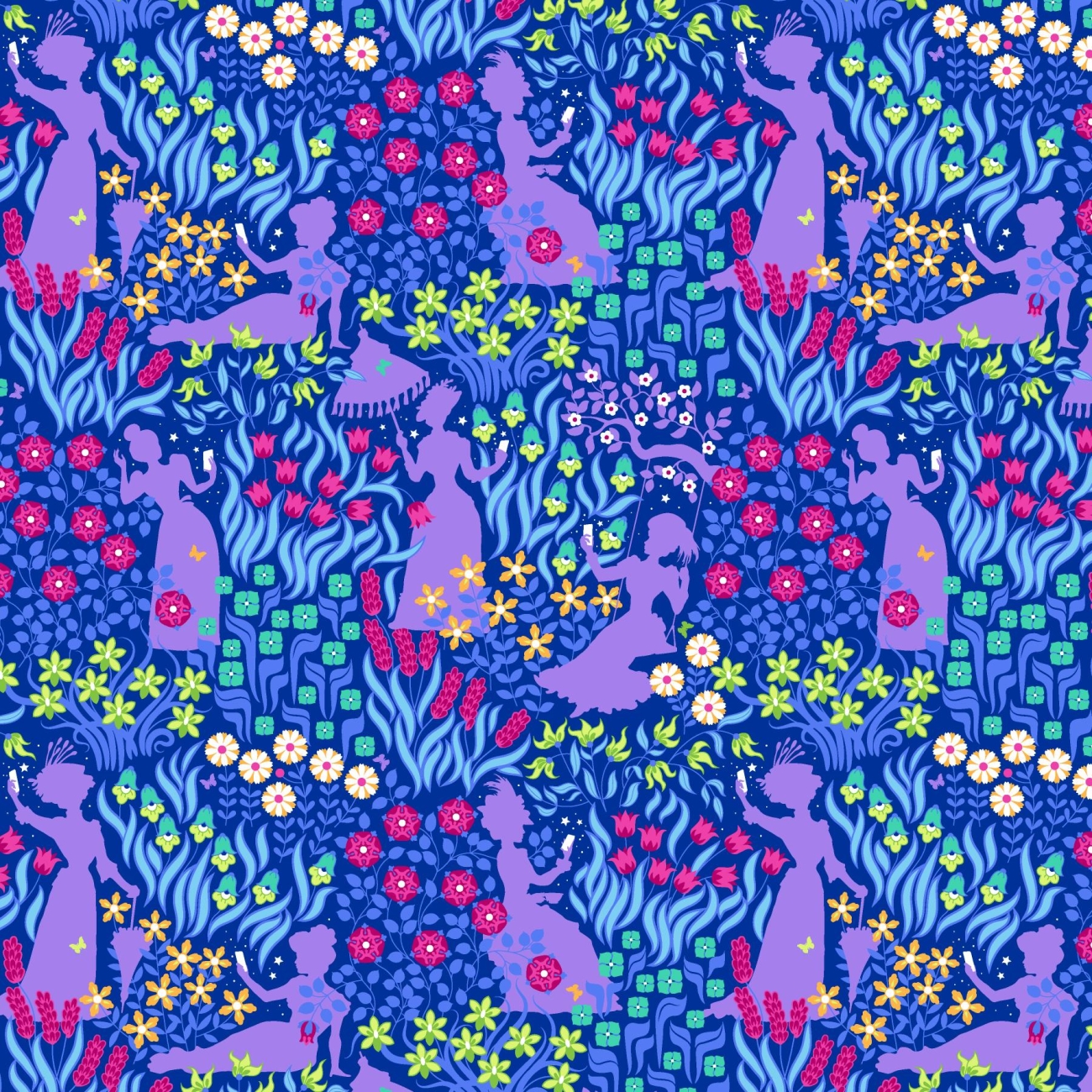 Patchwork Baumwolle - Stacy Peterson -  Belle Epoque - Vanity Garden - Purple