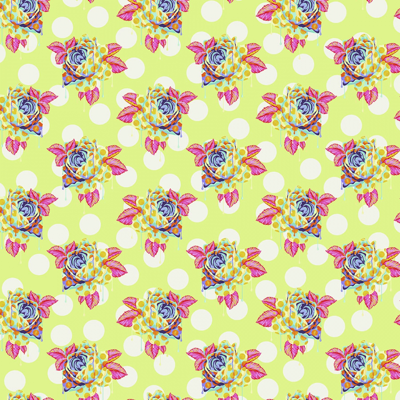 Tula Pink - Curiouser and Curiouser - Painted Roses - Sugar