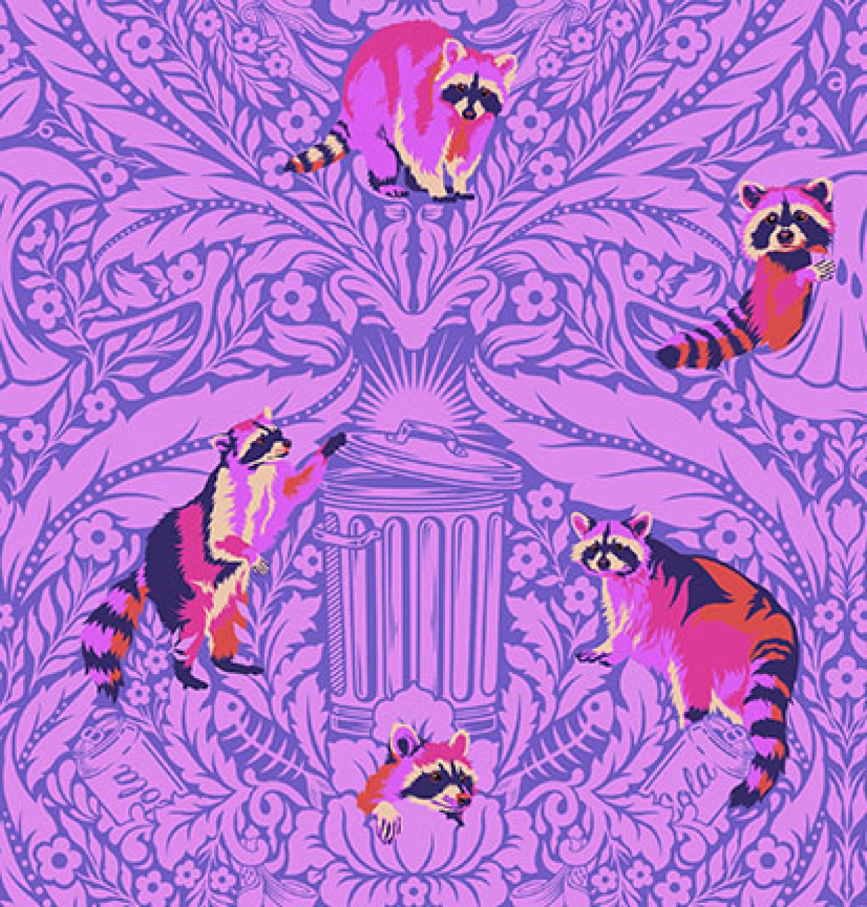 Tula Pink Patchwork Stoff Baumwolle - Tiny Beasts - Oh Man´s Trash Glimmer