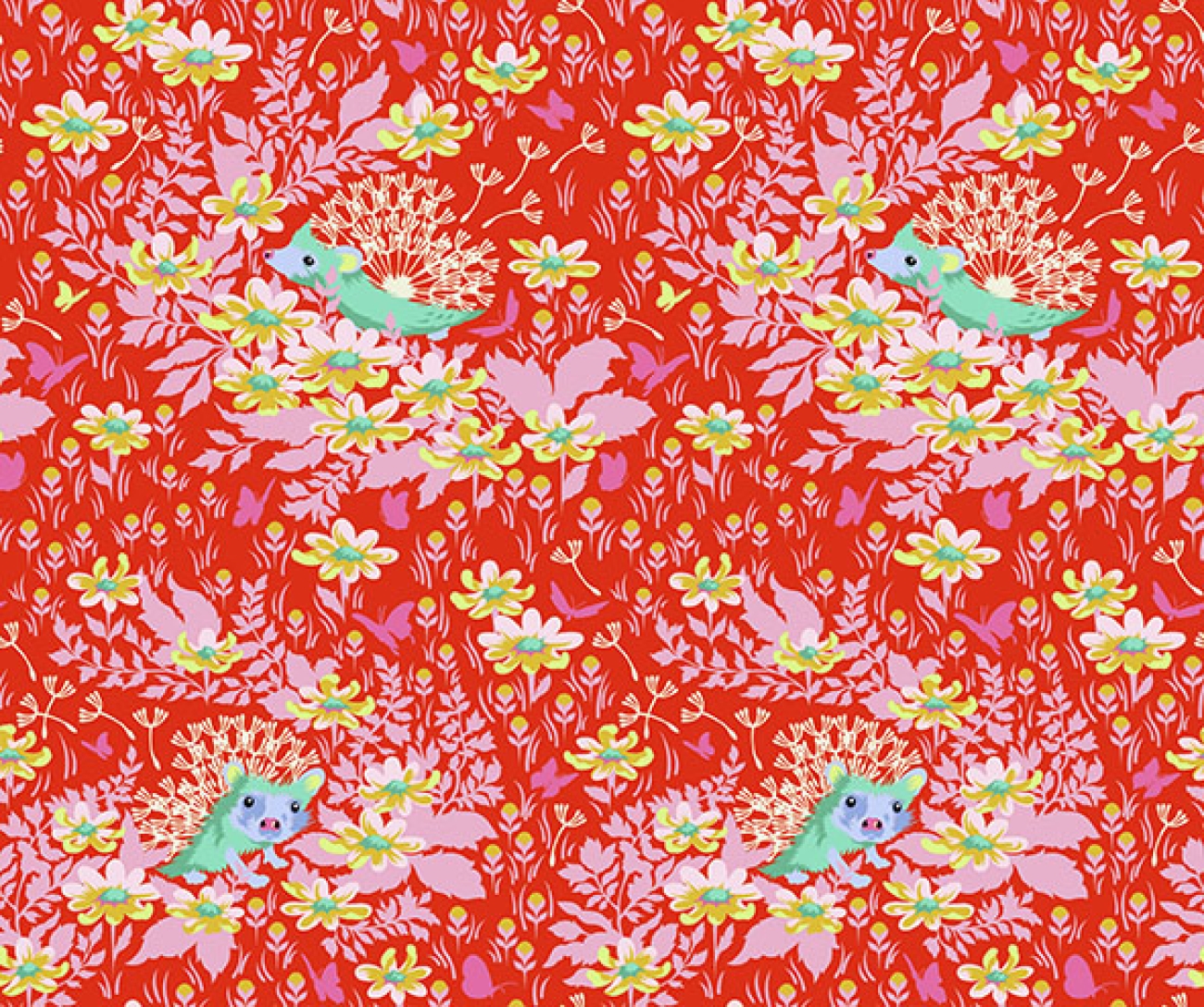 Tula Pink Patchwork Stoff Baumwolle - Tiny Beasts - Whos Your Dandy Glow