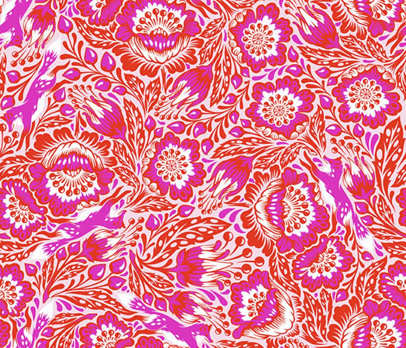 Tula Pink Patchwork Stoff Baumwolle - Tiny Beasts - Out Foxed Glimmer