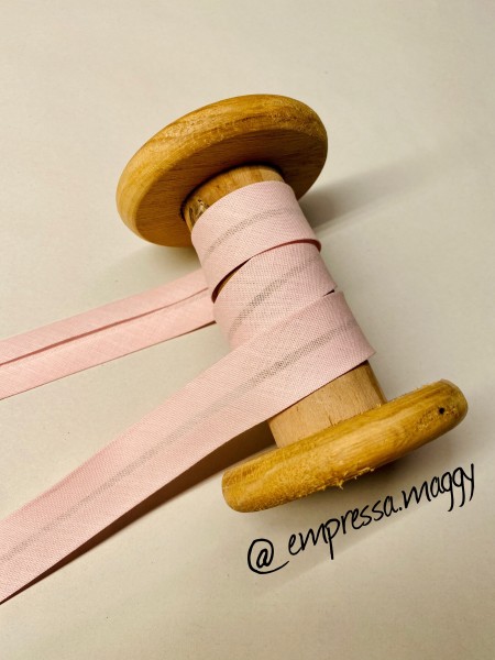 Schrägband Uni 20mm - Babyrosa - 25 METER ROLLE!