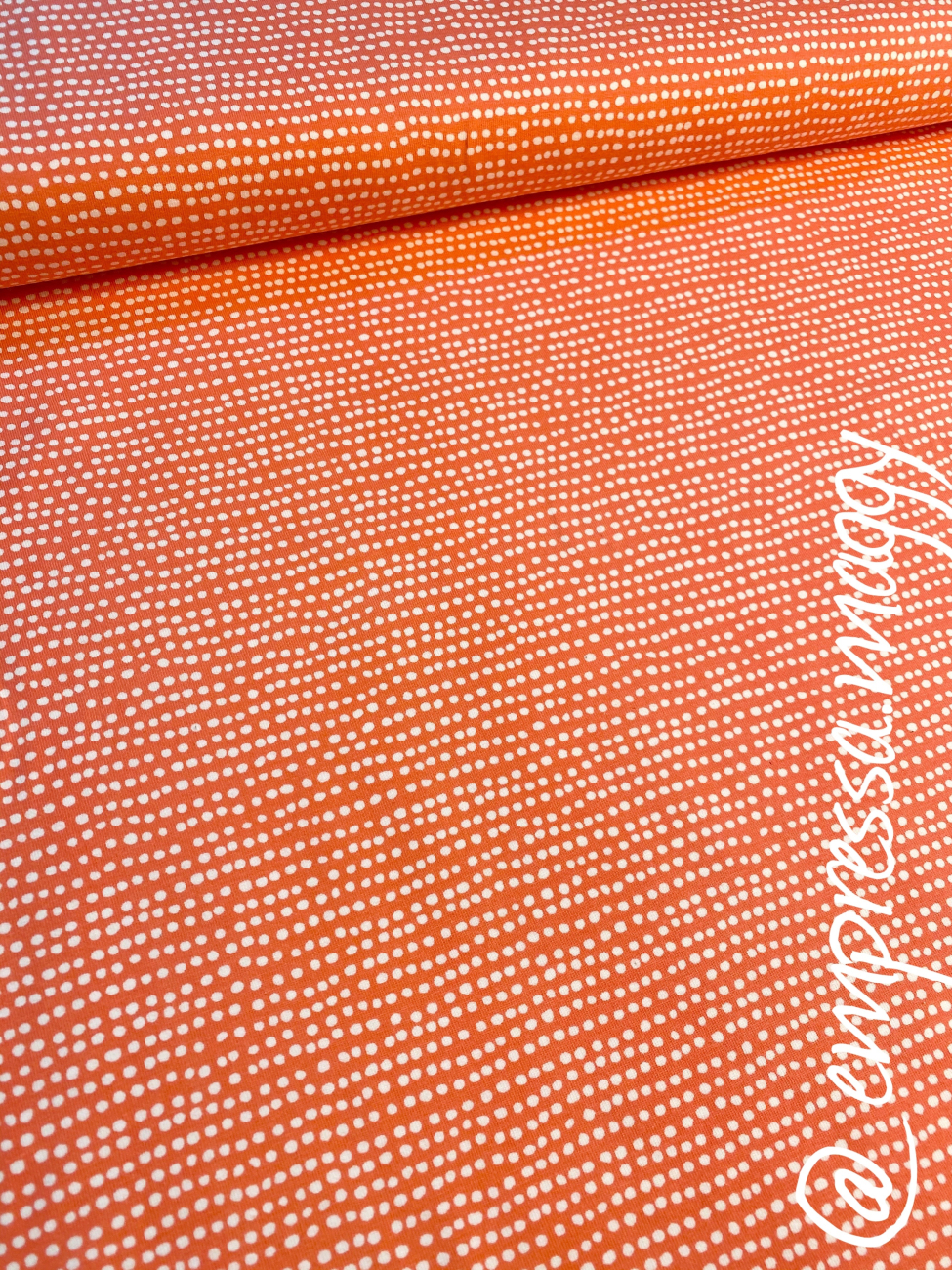 Stoffonkel Jersey  Dotted Line koralle