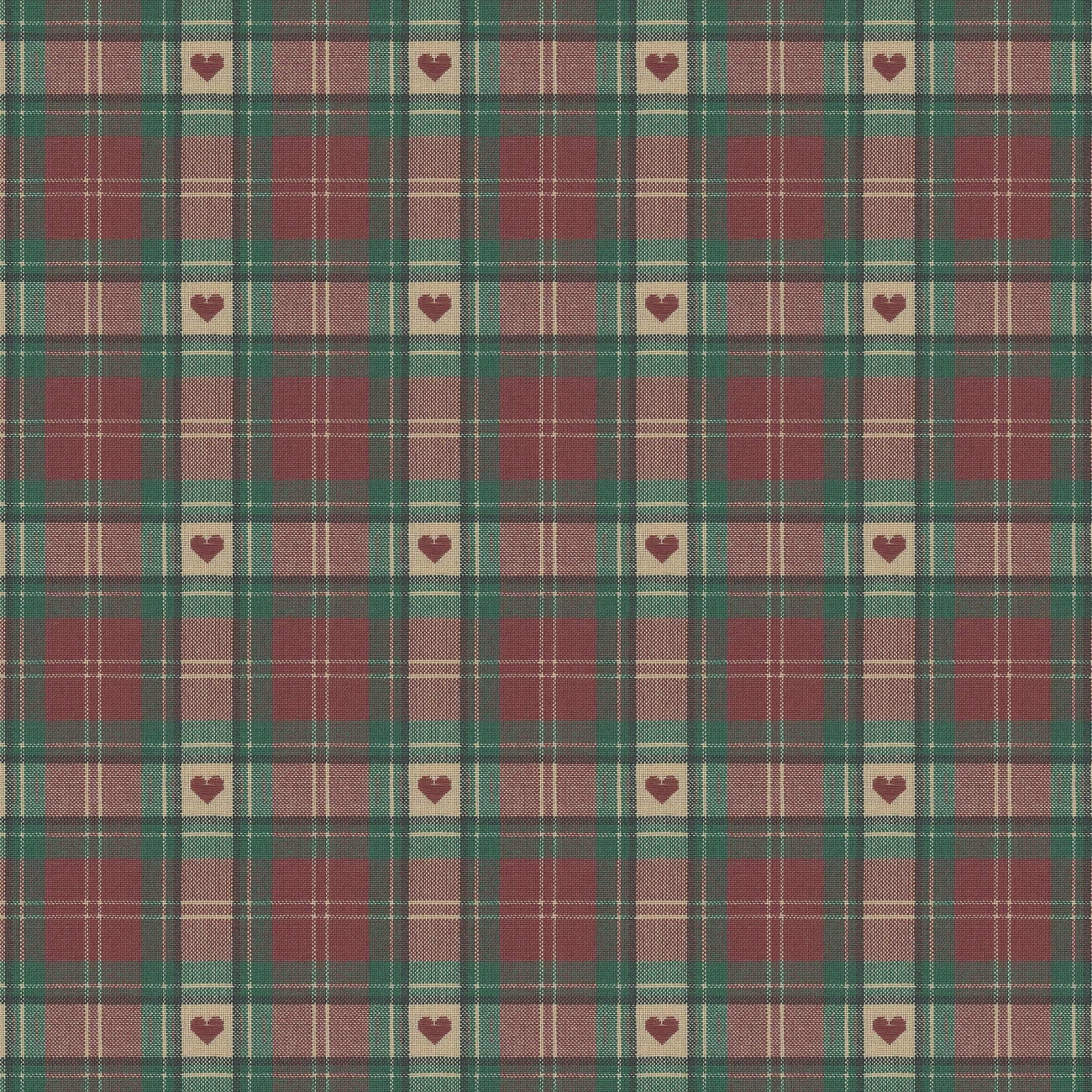 Westfalenstoffe - Lugano Herz - Beige, Bordeaux, Grün