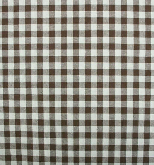 Baumwolle Webware - Vichy Karo - 10 mm - Weiß/Braun