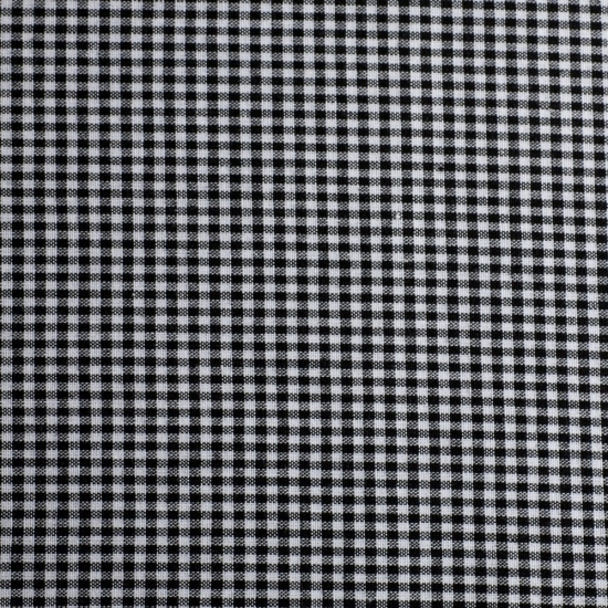 Baumwolle Webware - Vichy Karo - 5 mm - Weiß/Schwarz