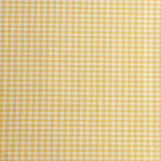 Baumwolle Webware - Vichy Karo - 2 mm - Weiß/Gelb - Reststück ca. 135 cm