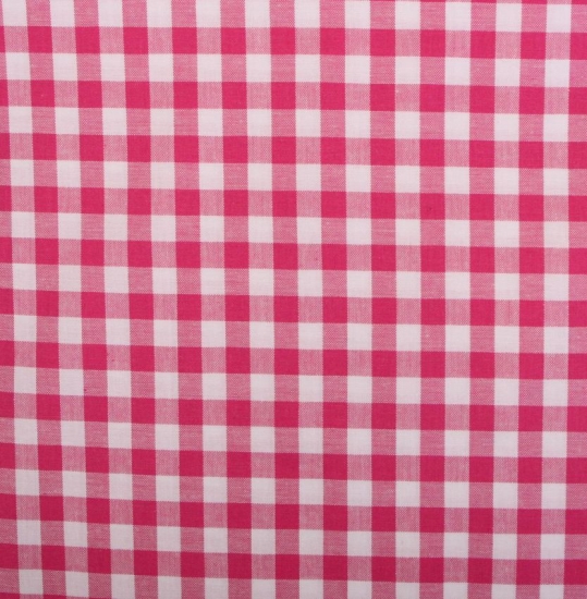 Baumwolle Webware - Vichy Karo - 10 mm - Weiß/Pink