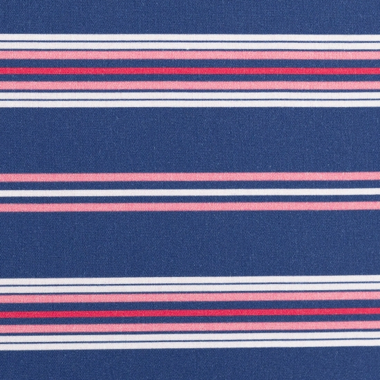 Baumwolle - Streifen - Rosa/Royal