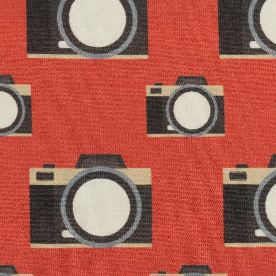 Swafing Sweat French Terry - Retro - Kamera Rot