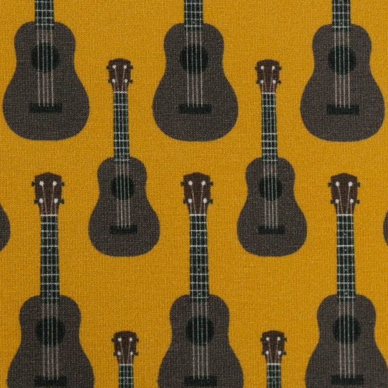 Swafing Sweat French Terry - Retro - Gitarre Gelb