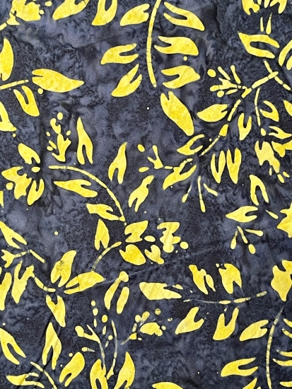 Baumwolle Patchwork - Batik - Leaves - Gelb