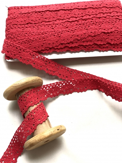 Klöppelspitze / Spitzenborte - Baumwolle - Rot