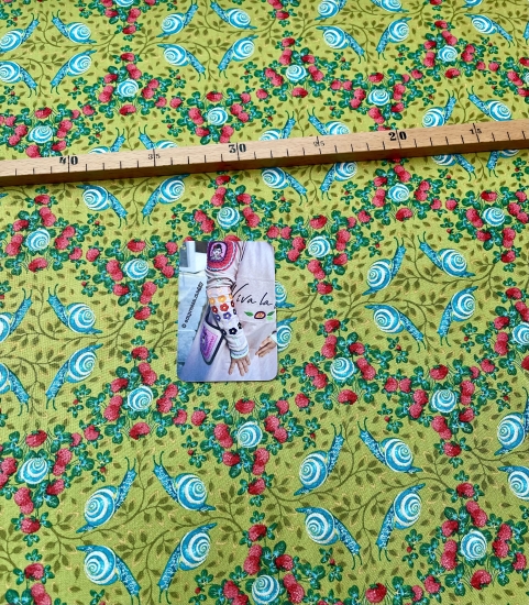 Baumwolle Patchwork - Odile Bailloeul - Land Art 2 - Rosen Grün