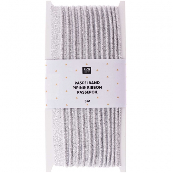 RICO DESIGN Paspelband  1CM X 3M - Silber