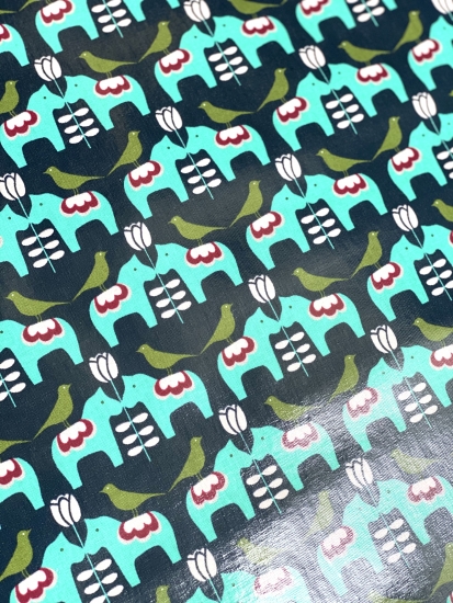 Mees&Mees für Kokka - Wachstuch - Dala Love - Marineblau