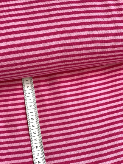 Bündchen Schlauchware - Midi gestreift - Pink/Rosa