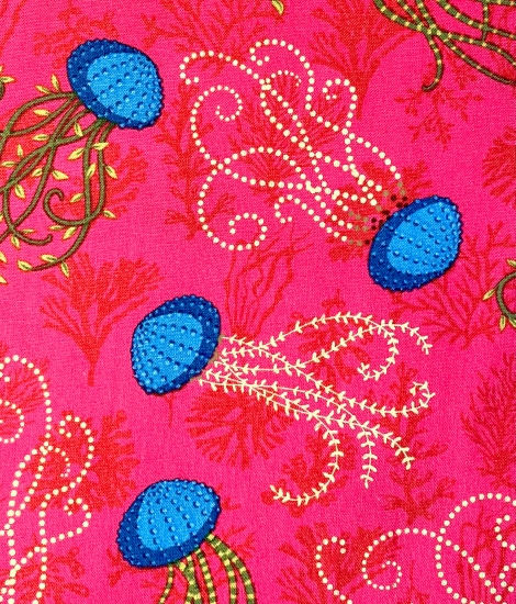 Baumwolle Patchwork - Odile Bailloeul - Aquatic - Pink