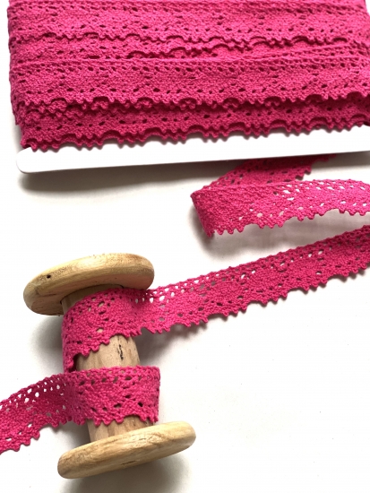 Klöppelspitze / Spitzenborte - Baumwolle - Pink - Reststück ca. 1m