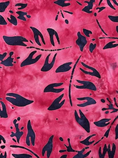 Baumwolle Patchwork - Batik - Leaves - Pink