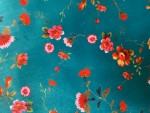 Rustic Flowers - Samt - Türkis