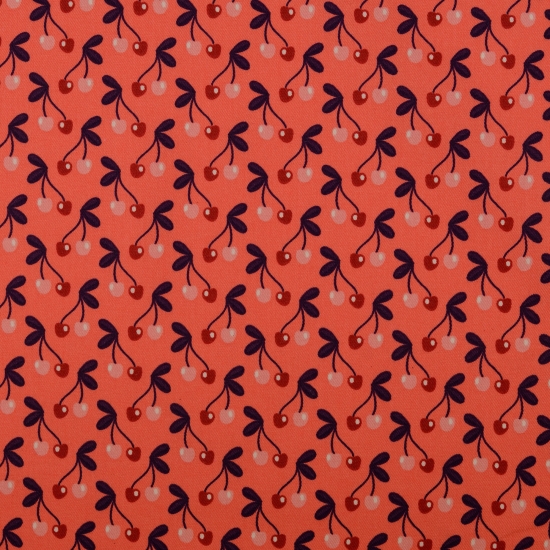 Hamburger Liebe - Very Cherry - Baumwoll Twill Druck laminiert - Apricot