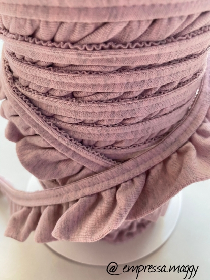 Jersey Volant Band - Rosa/Grau Melange