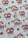 Baumwolle Hello Kitty - Streifen - Reststück ca. 40 cm