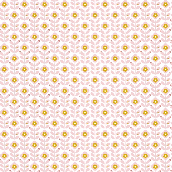 Beschichtete Baumwolle - Grafikblümchen - Weiß