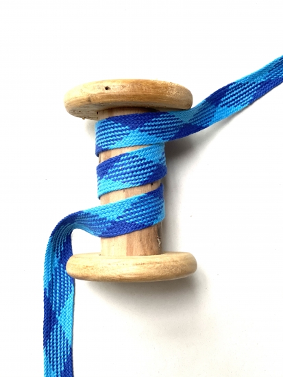 Flachkordel - 20mm - Aqua/Kobalt