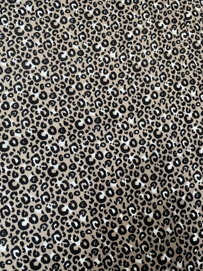 Musselin Baumwolle Panther - Sand - Reststück ca. 100 cm